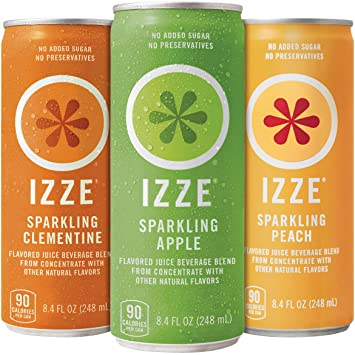 IZZE Sparkling Juice, 3 Flavor Variety Pack, 8.4 oz Cans, 12 Count