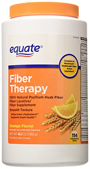 Equate - Fiber Therapy - Smooth Texture, Orange Flavor, Powder, 114 Doses Compare to Metamucil
