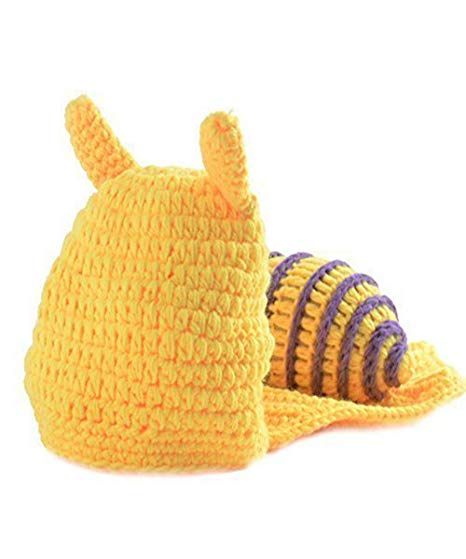 UOMNY Baby Newborn Photography Props Yellow Snail Handmade Crochet Knitted Unisex Baby Outfit Photo Prop