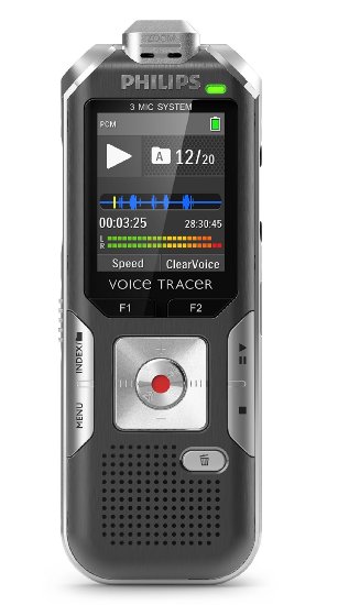 Philips DVT6000 Voice Tracer Digital Recorder with 3-Mic Auto Zoom Plus Black Voice Recorder