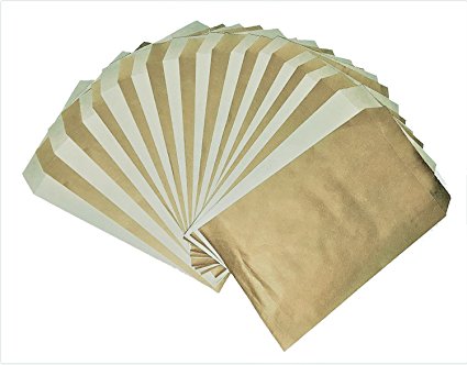 50 Bags 6" x 9" Kraft/White Flat Plain Paper or Patterned Bags for candy, cookies, merchandise, pens, Party favors, Gift bags