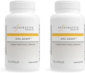 Integrative Therapeutics HPA Adapt - Supports Healthy Stress Response* - with Ashwagandha, Maca, Holy Basil & Rhodiola - Gluten Free - Soy Free - 120 Vegan Capsules - 2 Pack