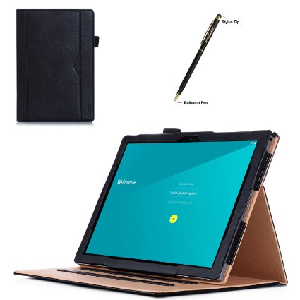 Google Pixel C Case ProCase Leather Stand Folio Case Cover for 2015 Google Pixel C Tablet 102 inch with Multiple Viewing angles auto SleepWake Document Card Pocket Black