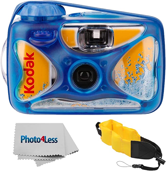 Kodak Sport Waterproof Single Use Camera with Floating Strap and Cloth