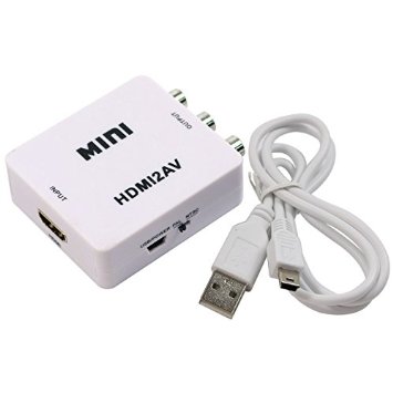 Sminiker Mini HD Video Converter Box HDMI to AVCVBS LR Video Adapter 1080P HDMI2AV Support NTSC and PAL Output