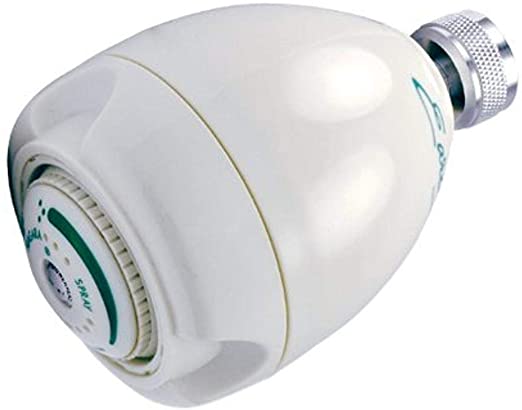 Earth Showerhead - Niagara Conservation | Energy & Water Saving Showerhead (1.25 GPM) High-Efficiency 3-Spray White Fixed Shower Head (N2912)