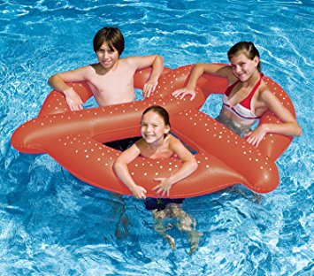 60" Water Sports Inflatable Swimming Pool 3-Person Giant Pretzel Float