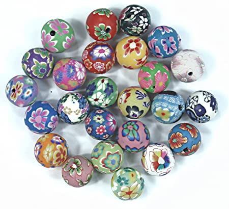 ALL in ONE Mixed Color Polymer Clay Round Beads Spacer for DIY Jewelry Making (12MM-100pcs)