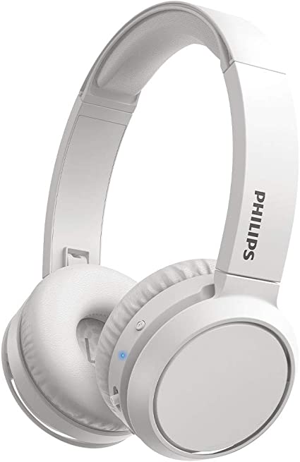 Philips On-Ear Headphones H4205WT/00 with Bass Boost Button (Bluetooth, 29 Hours' Playback Time, Quick Charging Feature, Noise Isolating, Flat Folding), Matte White