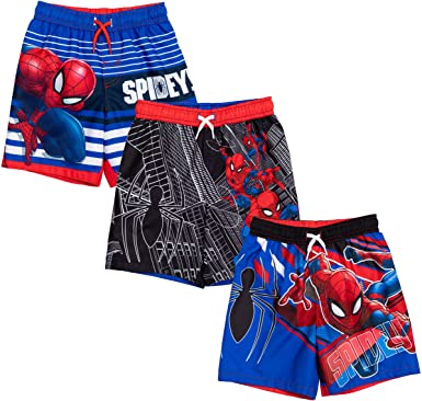 Marvel Spiderman 3 Pack Mesh Swim Trunks