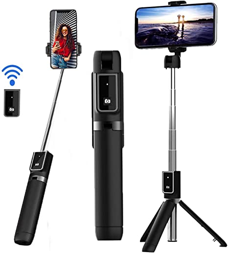 Selfie Stick Tripod, Extendable Bluetooth Selfie Stick with Detachable Wireless Remote and Tripod Stand for iPhone 11/11 pro/X/8/7/6s/6, Galaxy S10/S9/S8/S7/Note 9/8, Android and More