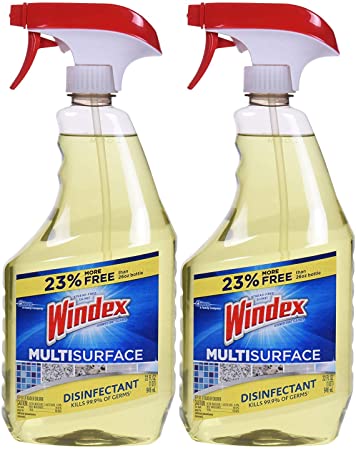 Windex Antibacterial Multi-Surface Cleaner, 32 Fl Oz Spray Bottle, Pack of 2