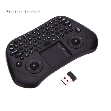 Jhua Mini 24GHz Wireless Keyboard with USB Receiver Air Smart Mouse Tochpad Remote Control Keyboard for Android and Google Smart TV Box PC Laptop Tablet HTPC