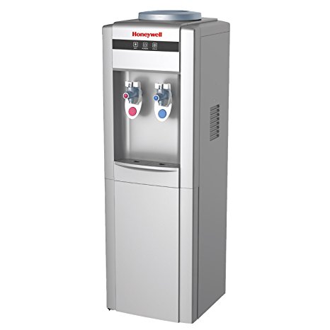 Honeywell HWB1052S2 Cabinet Freestanding Hot and Cold Water Dispenser with Stainless Steel Tank to help improve water taste and avoid corrosion, Back Handle for EASIER HANDLING, Silver