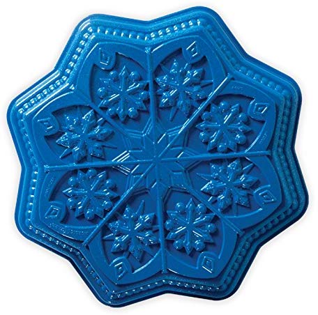 Nordic Ware 3042 Disney Frozen 2 Snowflake Shortbread Pan, 6-Cups, Blue