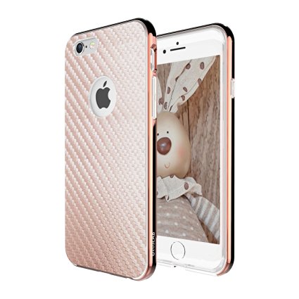 For iPhone SE / 5s / 5 [Hybrid Bumper] For Apple iPhone SE , For iPhone 5 / 5s [Metal Color Bumper] Case, Dual Layer Heavy Duty Cover Zuslab Hybrid Bumper (Rose Gold Carbon)