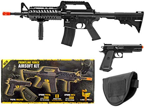 AirSoft Game Face Spring Powered AR-15 and Handgun Kit