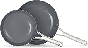 Calphalon® Ceramic Nonstick 8" and 10" Frying Pan Set, Silver Ash