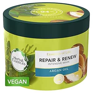 Herbal Essences Argan Oil Hair Mask, Hair Treatment with Argan Oil, 450 ml Repair & Renew, for Dry Damaged Hair, Cruelty-Free and Vegan