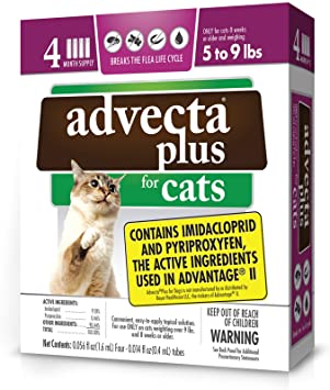 Advecta Plus Flea Squeeze-On, Flea Prevention for Cats, 4 Month Supply