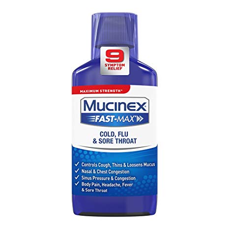 Mucinex Fast-Max Cold, Flu, & Sore Throat Relief Liquid, 9oz