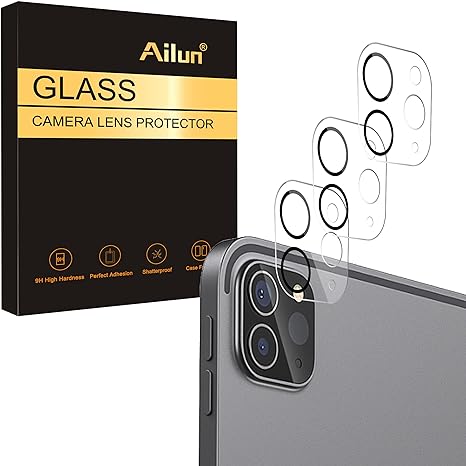 Ailun Camera Lens Protector for iPad Pro 11 inch 2022/2021/2020 (4th/3rd/2nd Generation) and iPad Pro 12.9 Inch 2022/2021/2020 (6th/5th/4th Generation),9H Hardness,Ultra HD,Anti-Scratch,Easy to Install,Case Friendly [Does not Affect Night Shots]