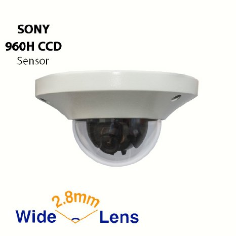 Gawker G825E 800TVL 13 Sony 960H CCD Super Mini Compact design Dome Camera 001lux day and night without IR 28mm wide angle lens WDR DNR OSD Vandal Proof IP66