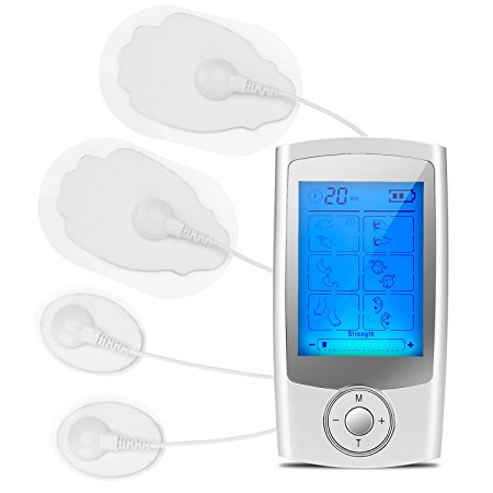 Electronic Pulse Massager, Danibos Portable Electro Massage Handheld Electronic Tens Unit Muscle Stimulator for Pain Management, FDA Cleared 16 Mode 8 Pads for Back, Shoulder and Neck Pain Relief.
