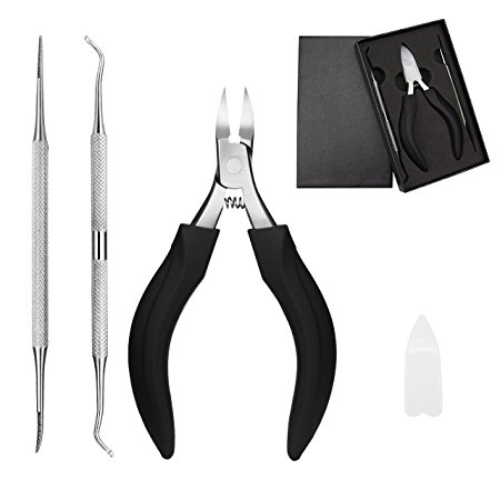 Ingrown Toenail Clippers Kit, LiSmile Nippers with Nail Lifter and File for Thick and Hard Nails, Manicure Tools for Podiatrists or Home, Stainless Steel Materials, Accurate and Safe