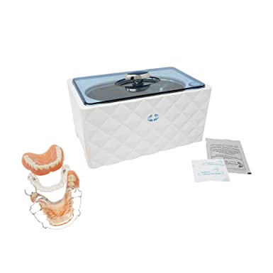 iSonic D3000 Ultrasonic Denture/Night Guard Cleaner (for a Pair of Extra Large Arches) with Touch-Sensing Control, 1Pt/0.5 L, White Color, 110V 25W