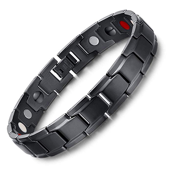 Hottime 316L Stainless Steel Elegant Magnetic Therapy Bracelet Pain Relief for Arthritis and Carpal Tunnel