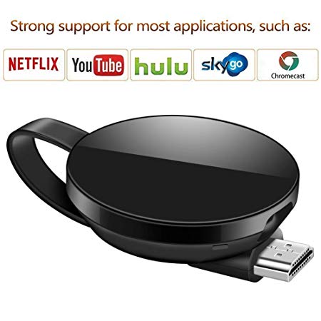 ATETION WiFi Wireless Display Dongle 1080P Mini Receiver Sharing HD Video from Projectors Cell Phones Tablet PC Support Airplay/Chromecast/Chromecast Tv/Miracast/Miracast Dongle for Tv