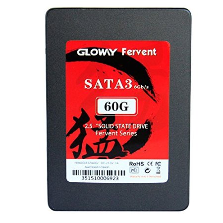 Gloway Fervent 60G SSD 25-inch 500MS Solid State Drive Compatible with Windows Mac Intel AMD Desktop Motherboard Laptop