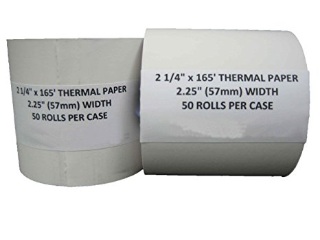 2 1/4" X 165' Thermal Cash Register POS Receipt Paper 50 Rolls / Case