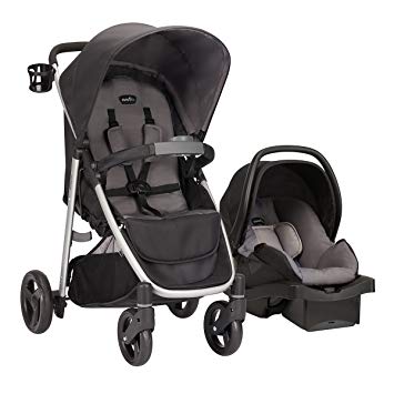 Evenflo FlipSide Travel System with LiteMax Infant Car Seat, Glenbarr Grey, 56422030C