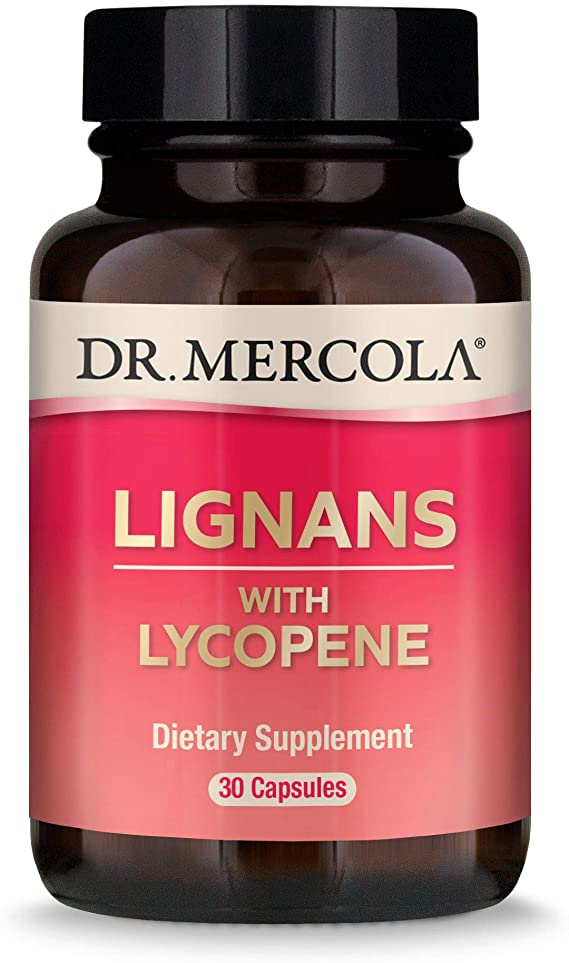 Dr. Mercola Lignans with Lycopene Supplement, 30 Servings (30 Capsules), Non GMO, Soy Free, Gluten Free