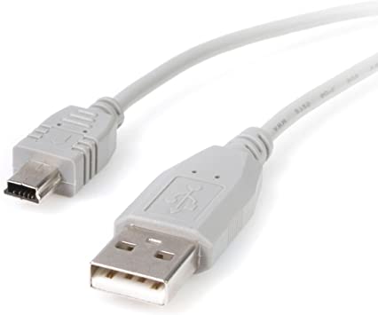 StarTech.com 1 ft. (0.3 m) USB to Mini USB Cable - USB 2.0 A to Mini B - Gray - Mini USB Cable (USB2HABM1)