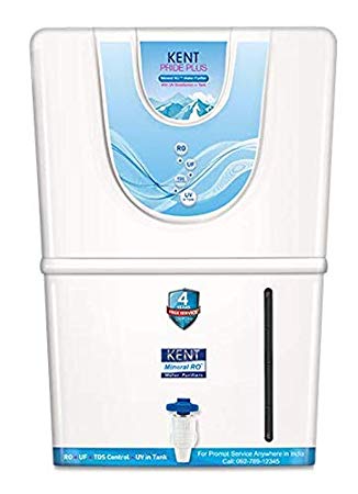 Kent Pride Plus 11067, 8 Ltr RO  UF  TDS Cont.  UV, Water Purifier (White)