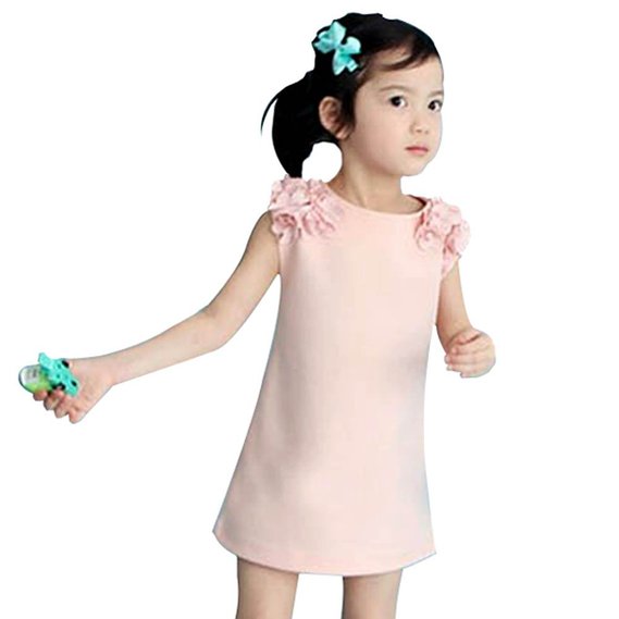 Kid Girl's Sleeveless Flower Princess Party Dress