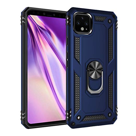 Google Pixel 4 XL Case | Military Grade | Drop Tested Protective | Shockproof Dual Layer | 360 Ring Holder | Defender Hybrid Hard | Phone Case Compatible with Google Pixel 4 XL -Blue
