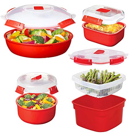 Sistema (8pc) Microwave Cookware & Food Storage Container Set With Lids, Reusable