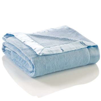 Elegant Baby Ultra Plush Blanket, Satin Border Blanket 36 x 45 Inch in Baby Blue