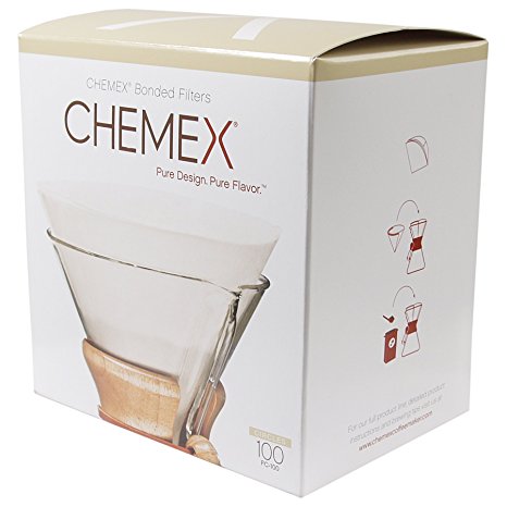 Chemex Bonded White Circular Coffee Filters, 100 count - FC-100