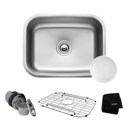 KRAUS Outlast MicroShield Scratch-Resist Stainless Steel Undermount Single Bowl Sink, 23" 16 Gauge, Premier Series KBU12E