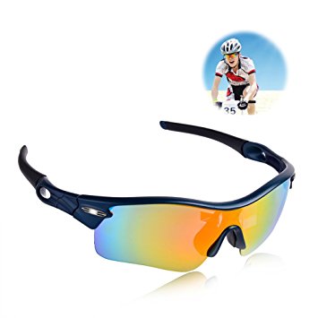 Uarter Polarized Sports Sunglasses Superlight Frame Cycling Sunglasses with 5 Lens, 2 colors for Choose