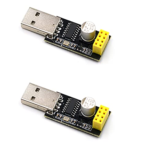 #10Gtek# USB to ESP8266 ESP-01 Serial Adapter, USB to TTL Driver Serial Compatible with Arduino, Pack of 2