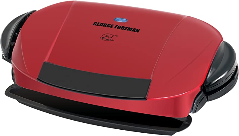 George Foreman 5-Serving Removable Plate Electric Indoor Grill and Panini Press, Red, GRP0004R