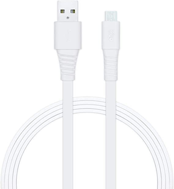 i2GO Micro USB Flat Cable (4Ft), for Samsung Galaxy S10/ S9 / S9  / S8 / S8 , Sony XZ, LG V20 / G5 / G6, Xiaomi 5 and More - White