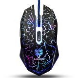 Liger Gaming Mouse Gaming Mouse Game Mouse Mice for PC 6 Programmable Buttons up to 3200 DPI Adjustable DPI Switch Function 7 Lighting Color Options-Black