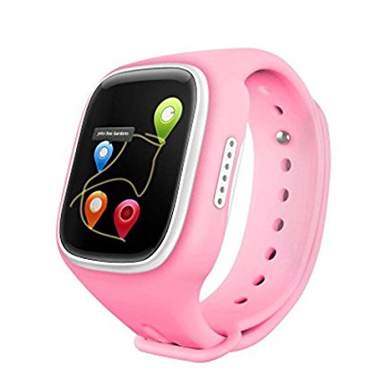 Kids Smartwatch, KINGEAR K6 Children Anti-lost Smart Watch with GPS Tracker-Pink